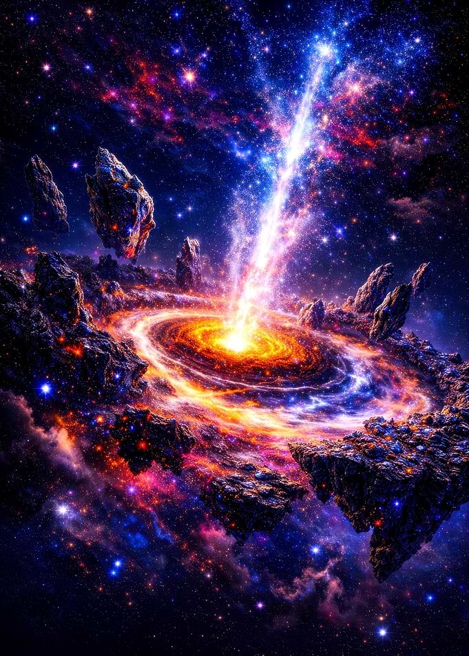 Cosmic Black Hole Energy Beam