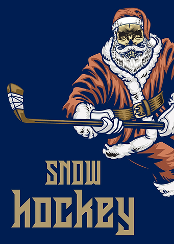 Skeleton Santa Playing Hockey