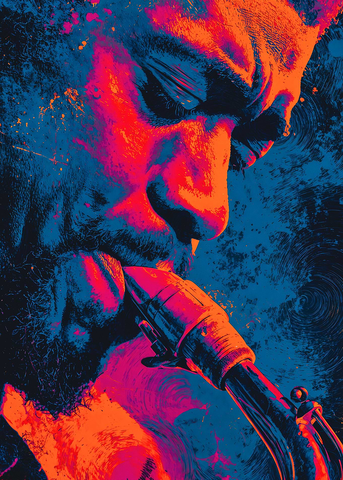 Soulful Jazz Saxophone Pop Art