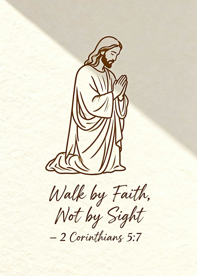Jesus praying with inspirational quote