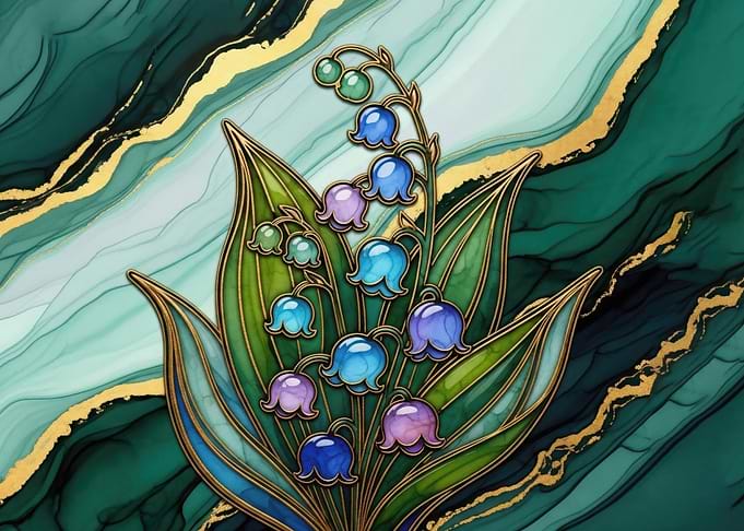 Lily of the Valley Stained Glass Art