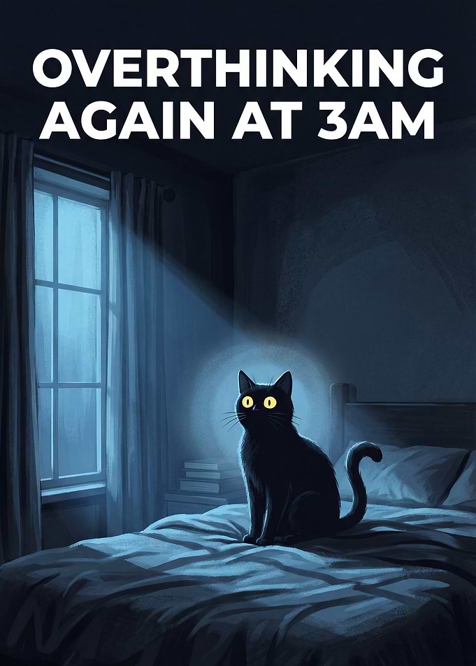 Overthinking Cat at 3 AM