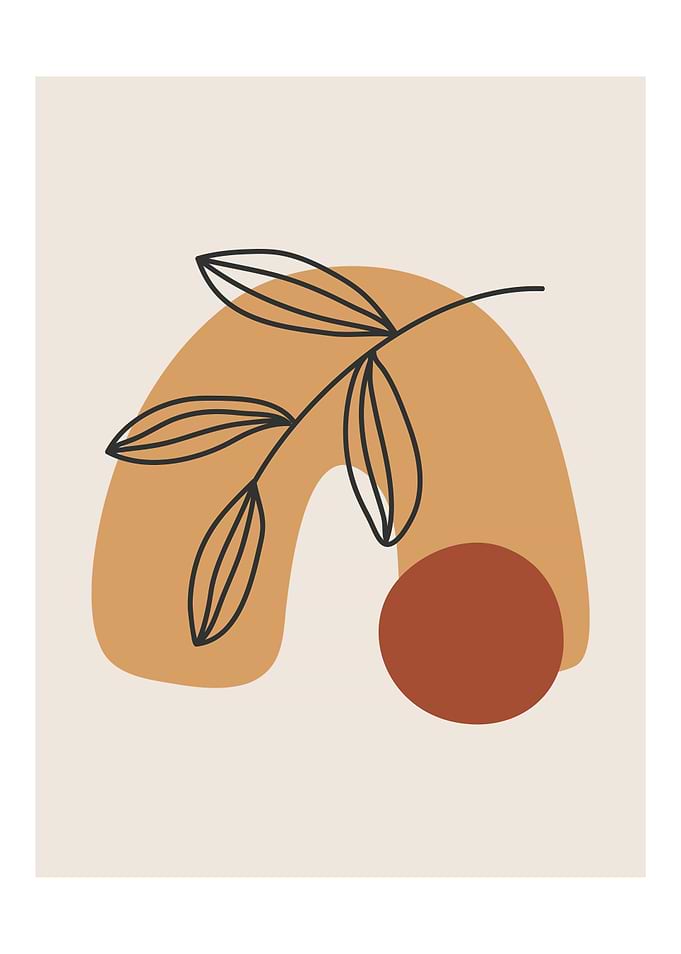 Abstract Botanical Line Art