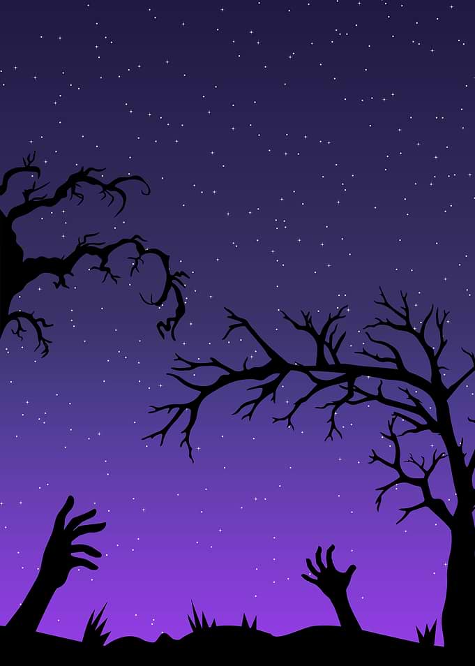 Halloween Zombie Hands and Trees