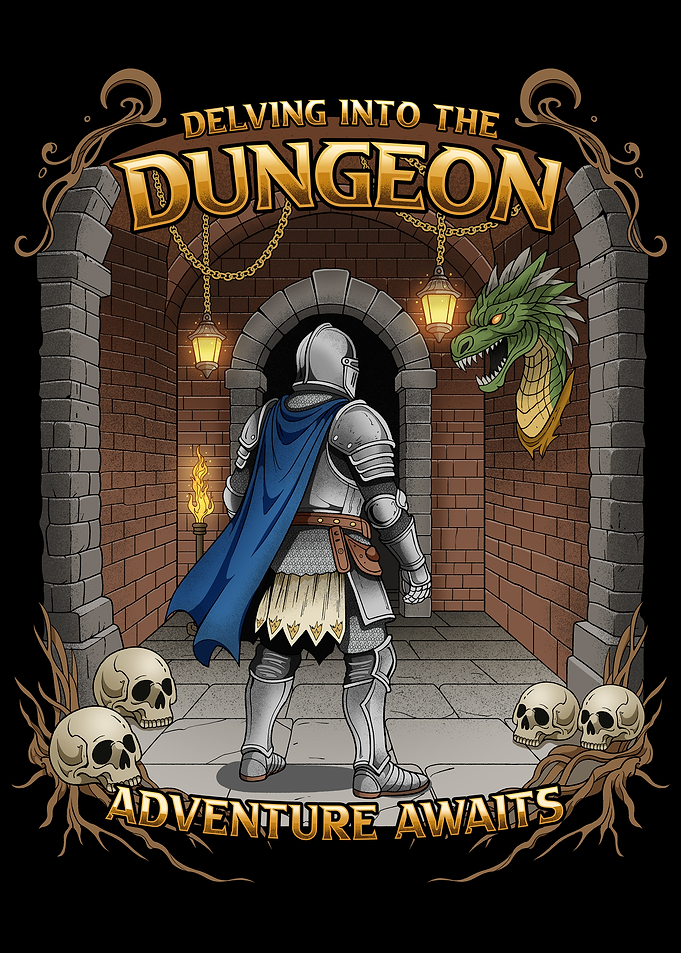 Knight Facing Dragon in Dungeon