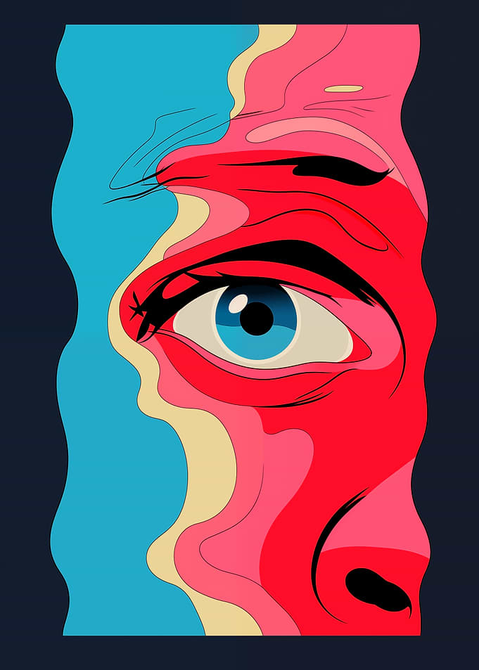 Abstract Portrait of a Distorted Eye