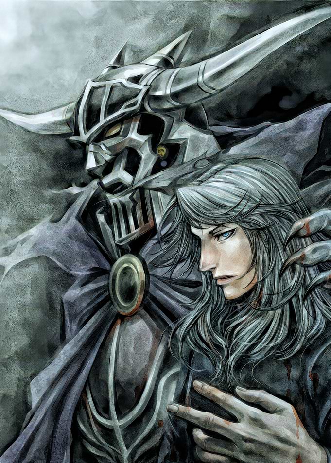 Warrior and Man in Dark Fantasy Art