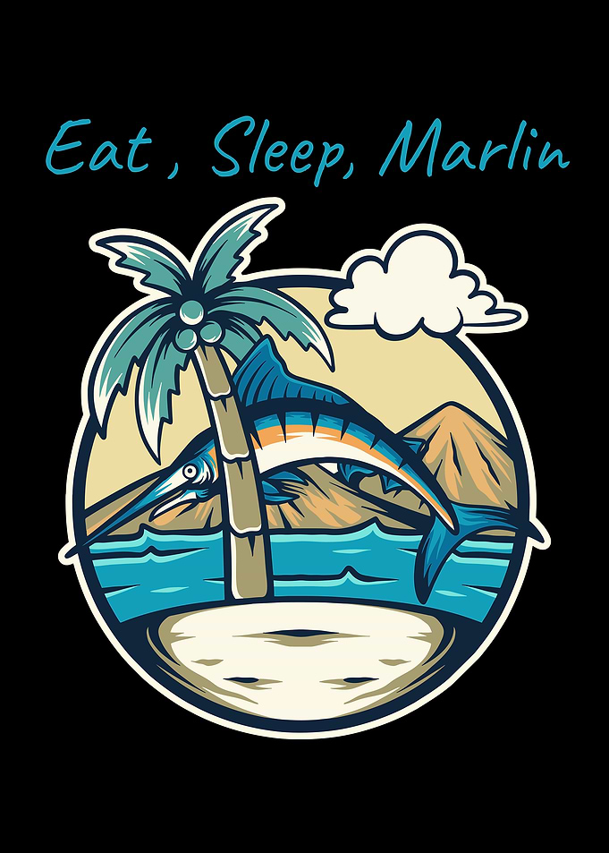 Eat Sleep Marlin Tropical Scene
