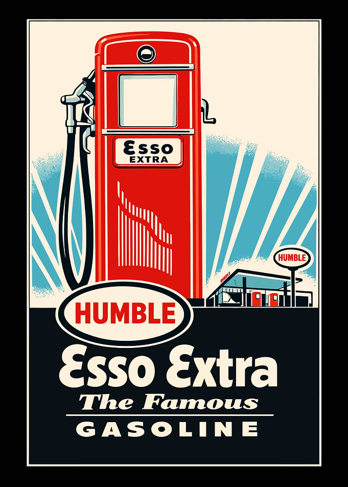Vintage Esso Extra Gasoline Poster