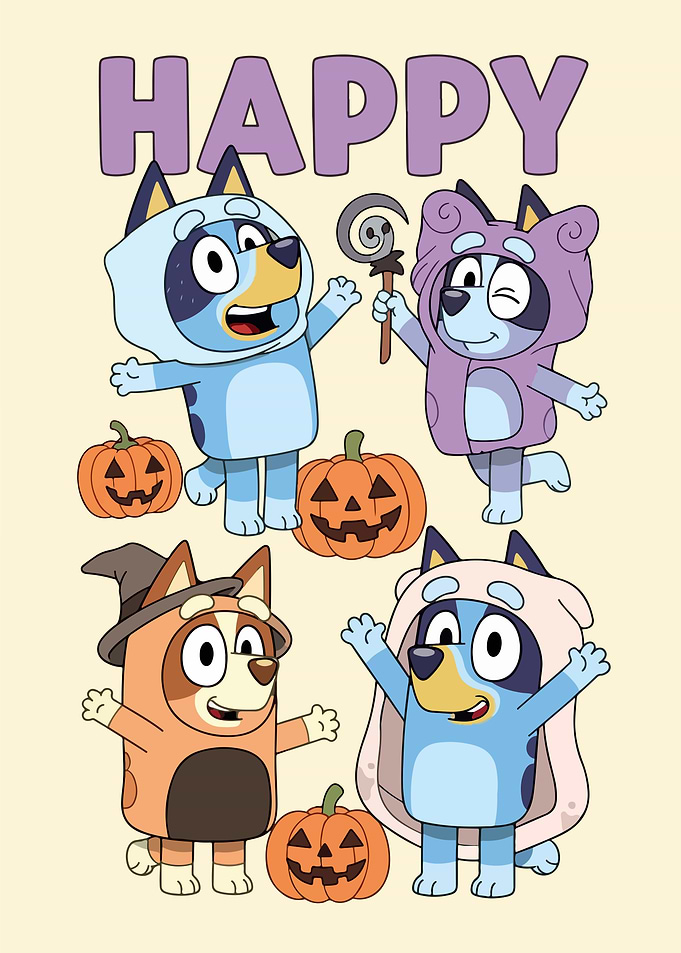 Bluey Characters in Halloween Costumes