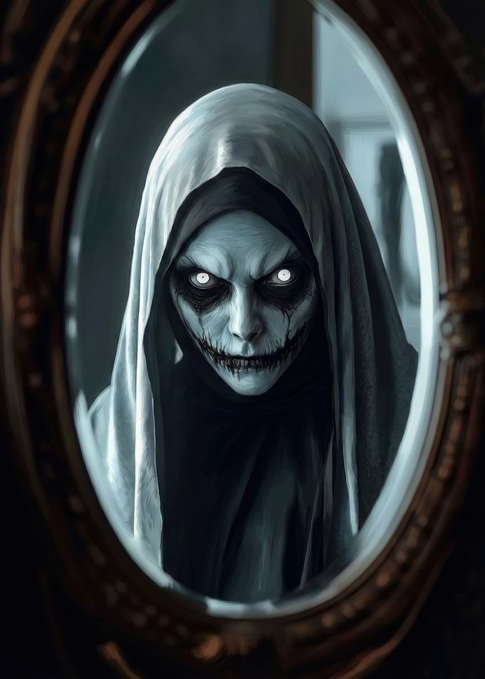Scary creature in a mirror