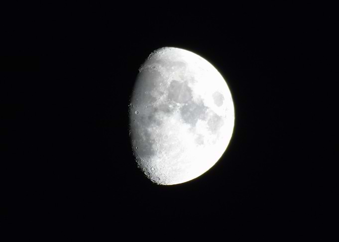 Half Moon in Dark Sky