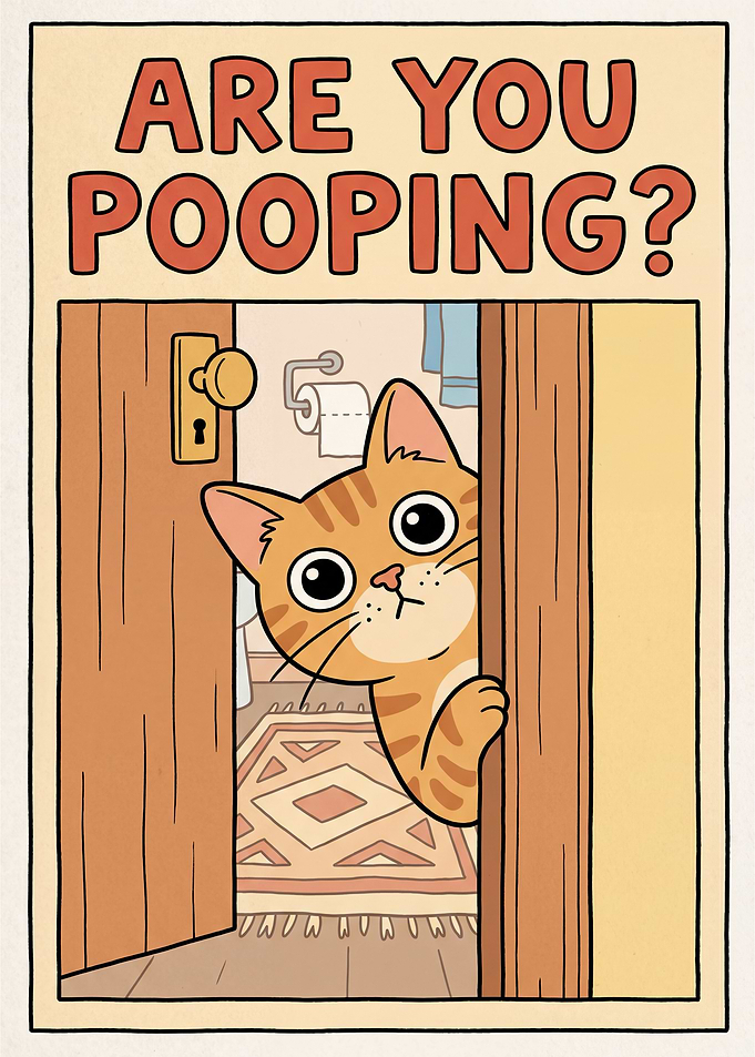 Cat Peeking into Bathroom