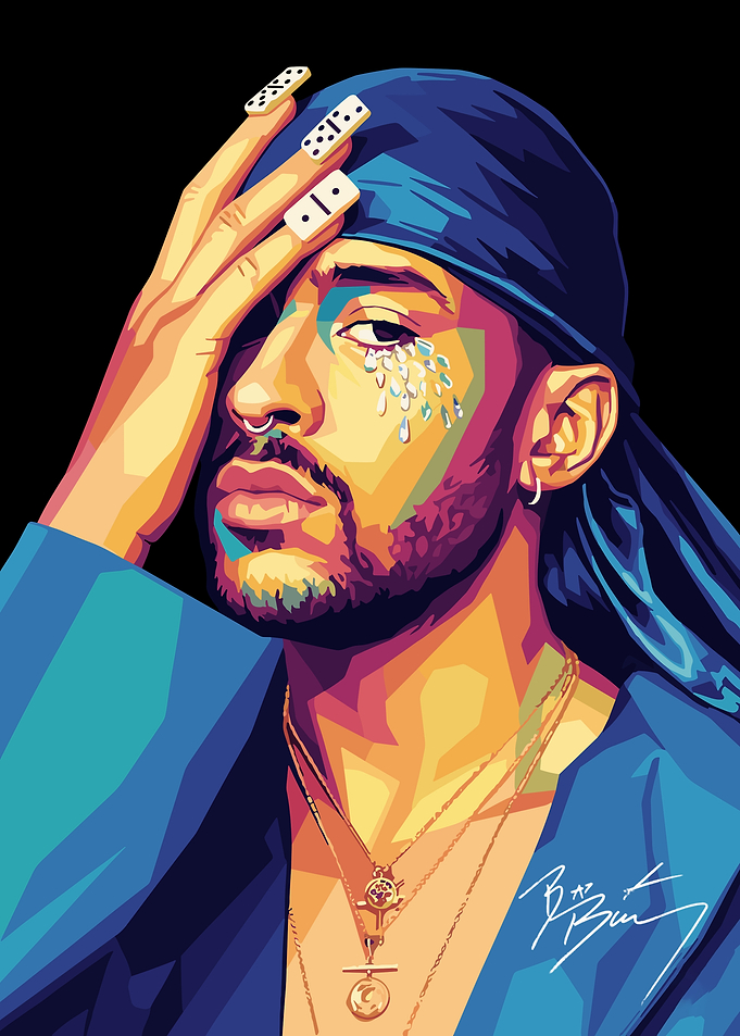 Bad Bunny Pop Art Portrait