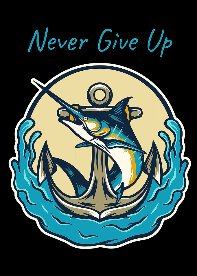 Marlin and Anchor with Inspirational Text
