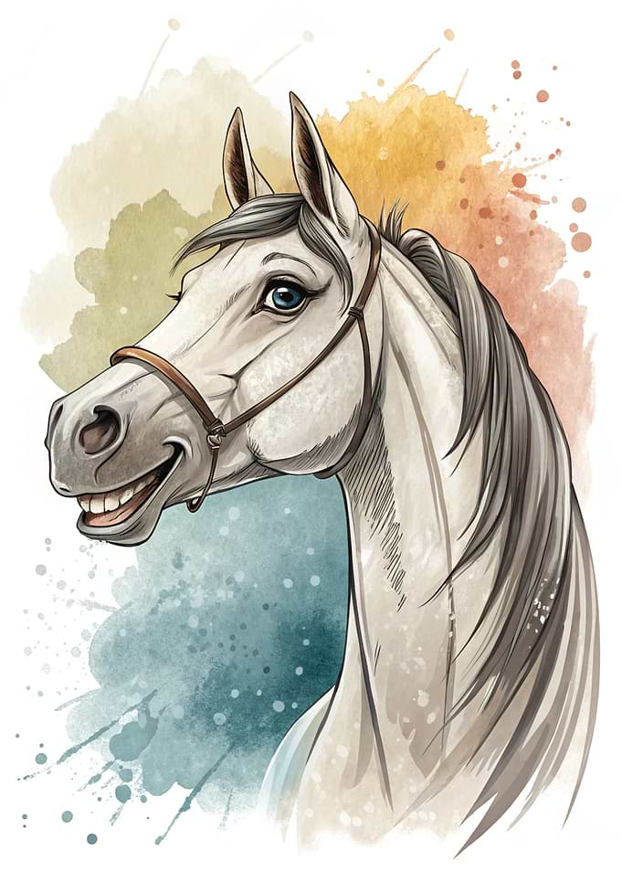 Watercolor Horse Portrait