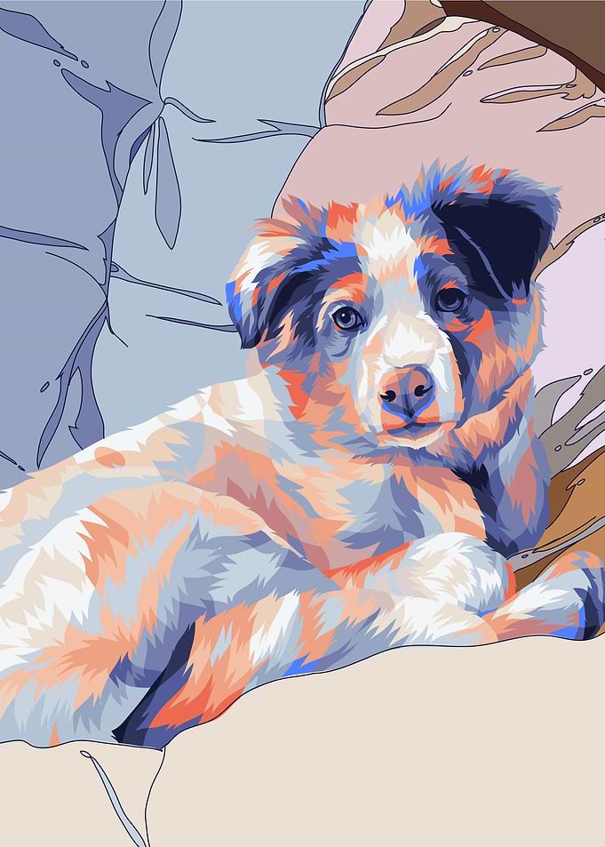 Stylized Puppy Portrait