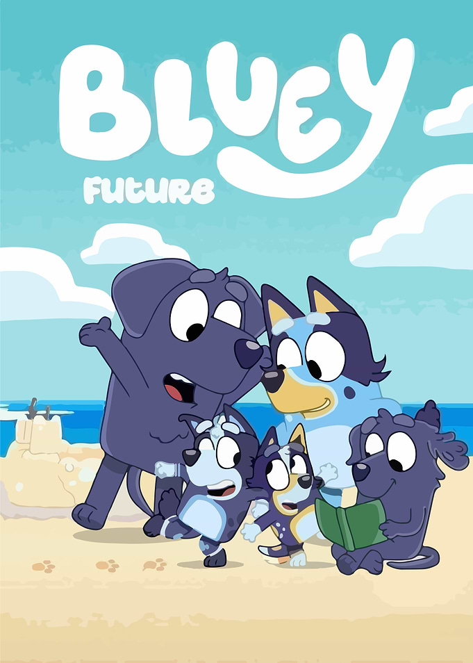 Bluey and Family at the Beach