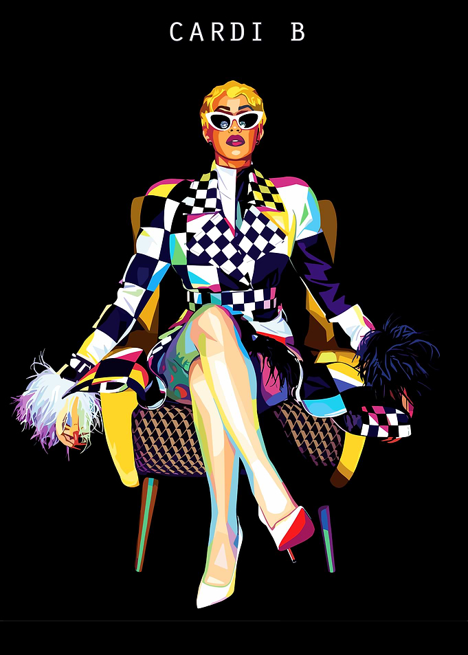 Cardi B Pop Art Portrait