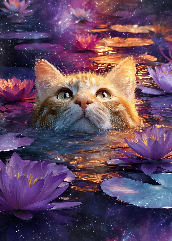 Cat in a Cosmic Pond