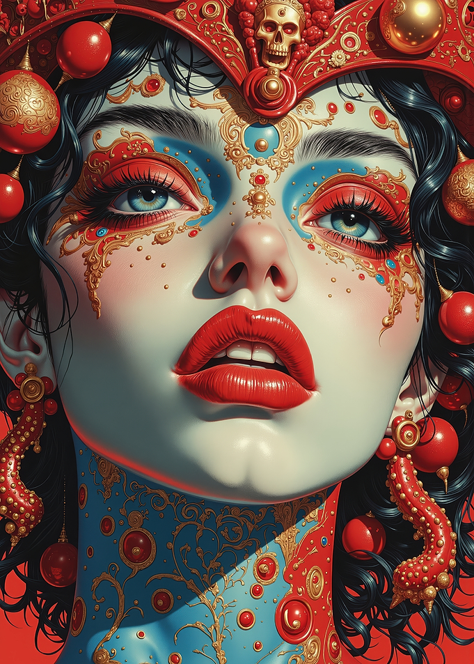 Ornate Skull Masked Woman