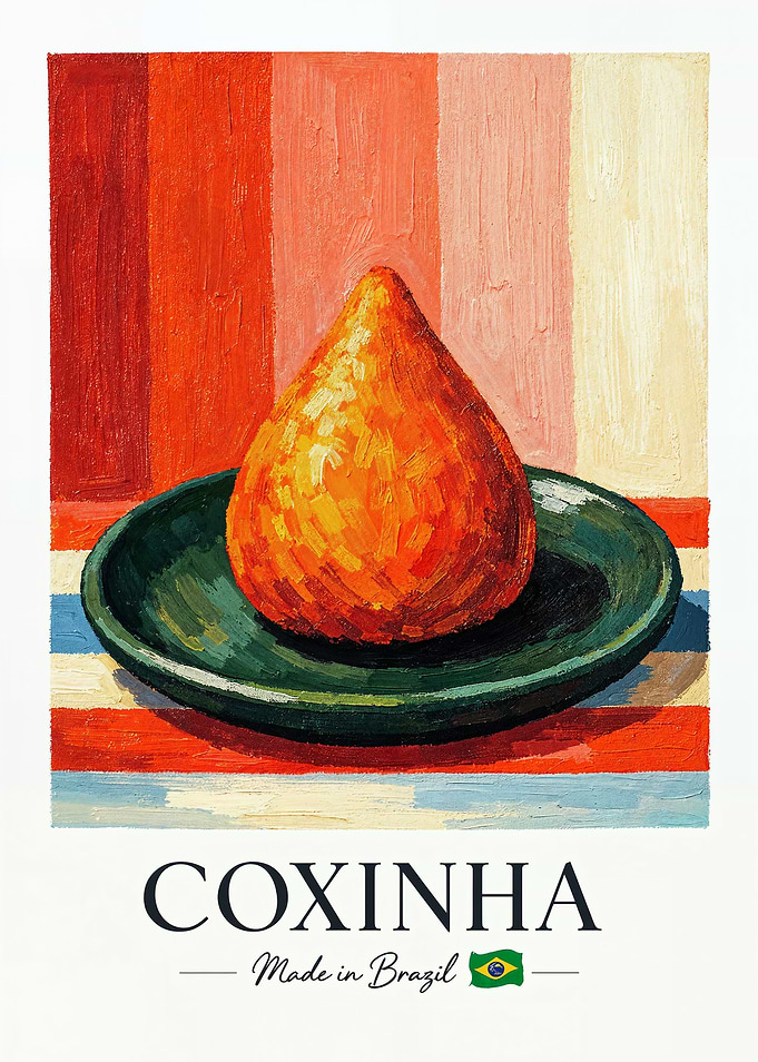 Minimalist Coxinha Brazilian Cuisine Poster