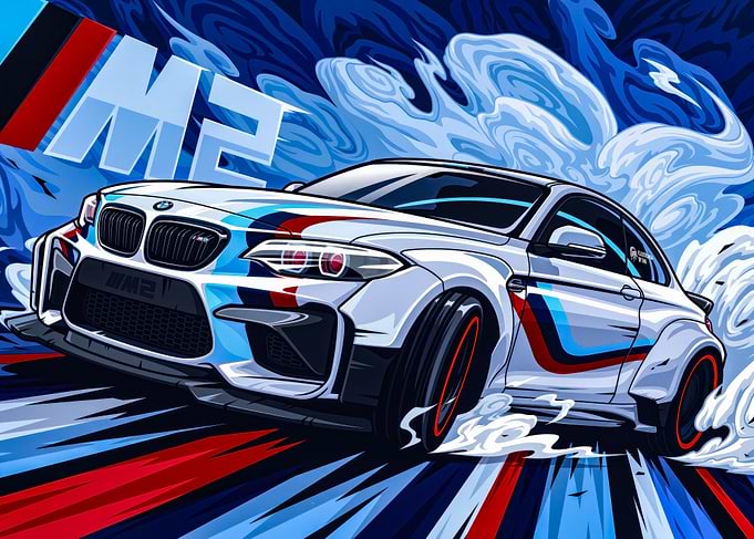 BMW M2 Drifting with Smoke