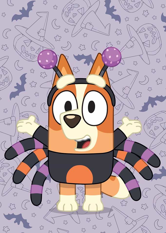 Bluey as a Spider for Halloween