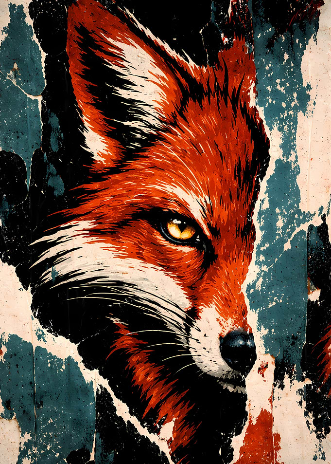 Close-up of a Fierce Fox Face
