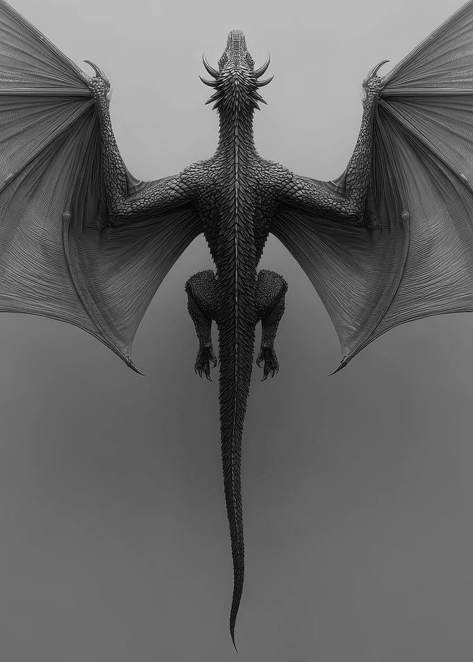 Overhead View of a Black Dragon