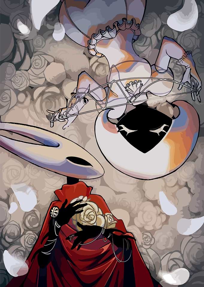 Hollow Knight Characters with Roses