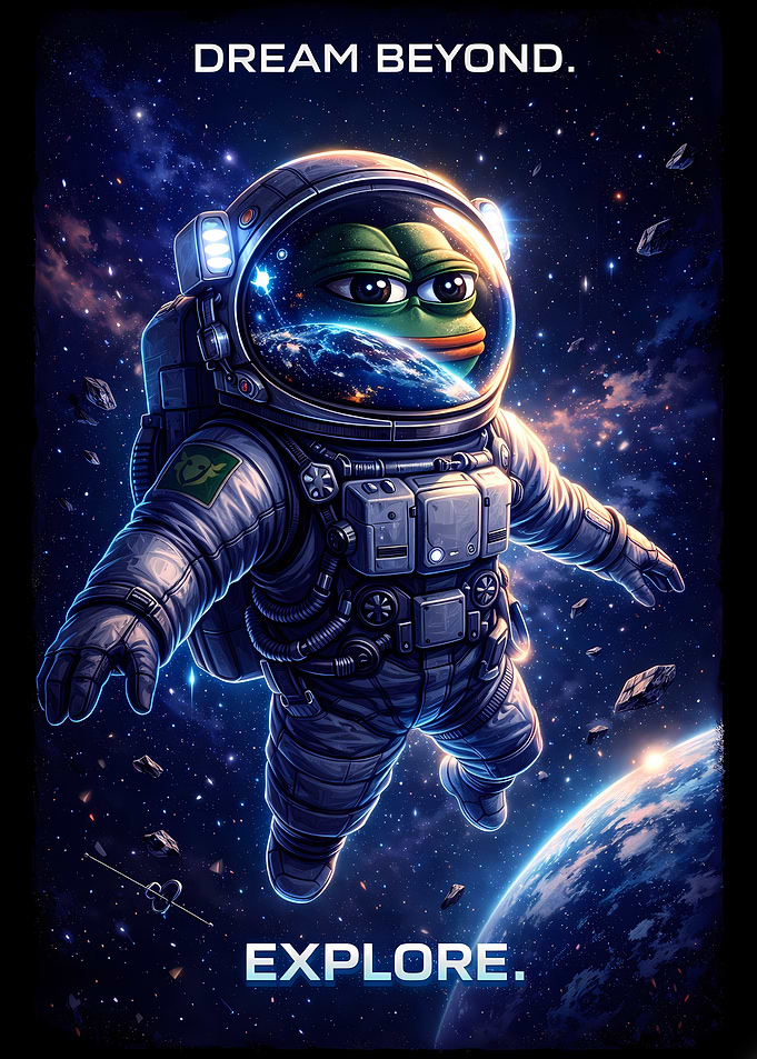 Pepe the Frog Astronaut in Space