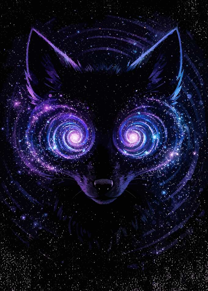 Cosmic Fox with Galaxy Eyes