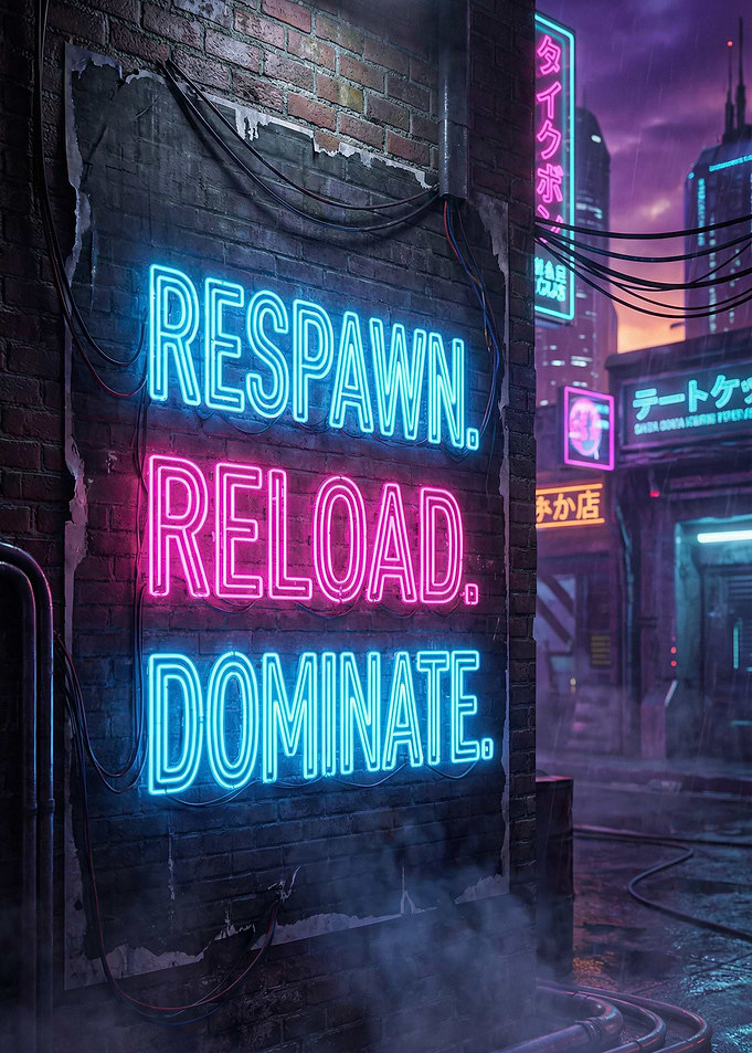 Respawn Reload Dominate Neon Sign