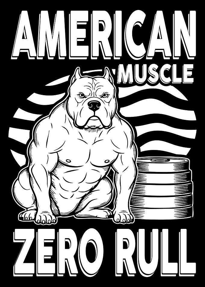 American Muscle Dog with Weights