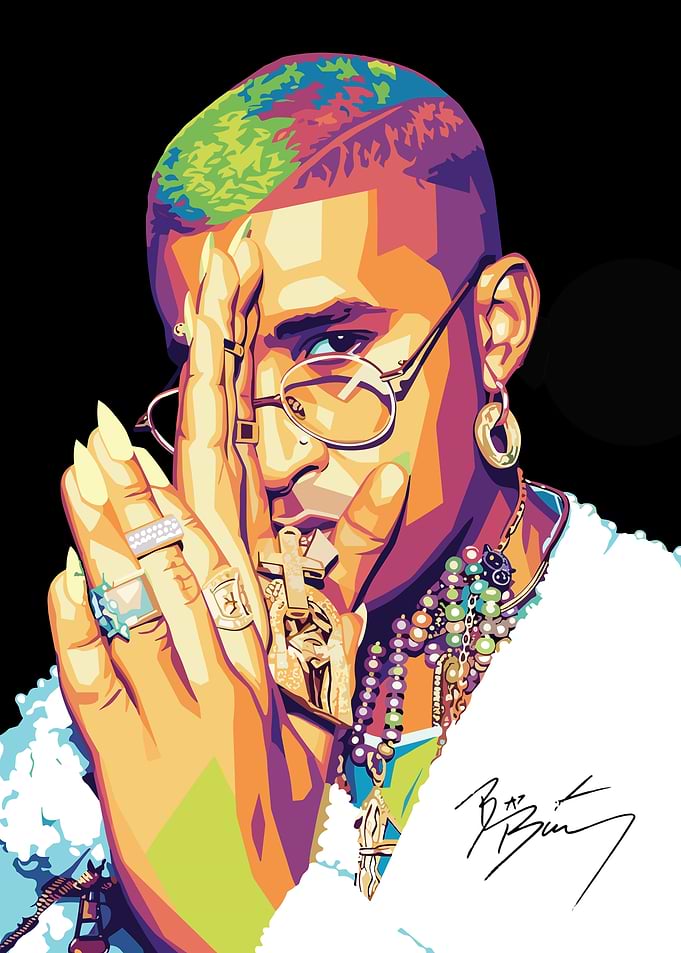 Bad Bunny Pop Art Portrait