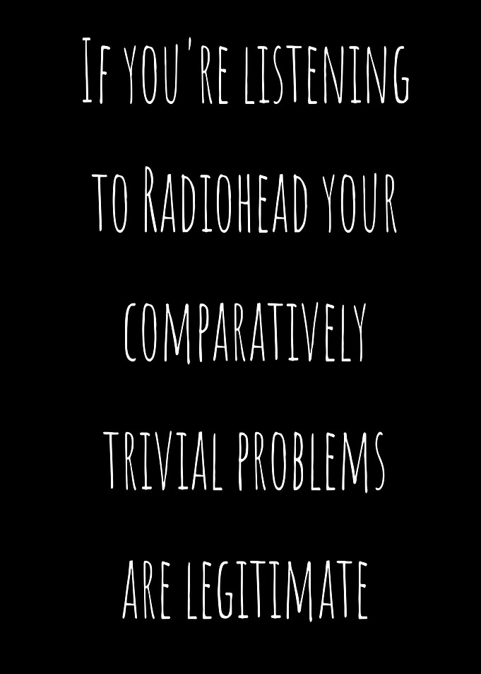 Radiohead Trivial Problems Text Art