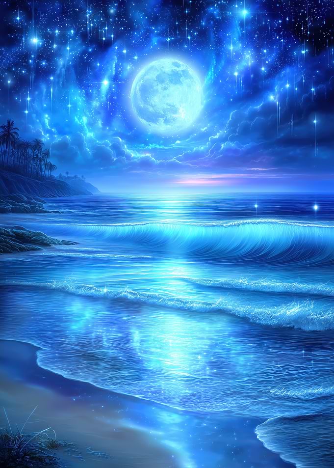 Enchanting Moonlit Beach Scene