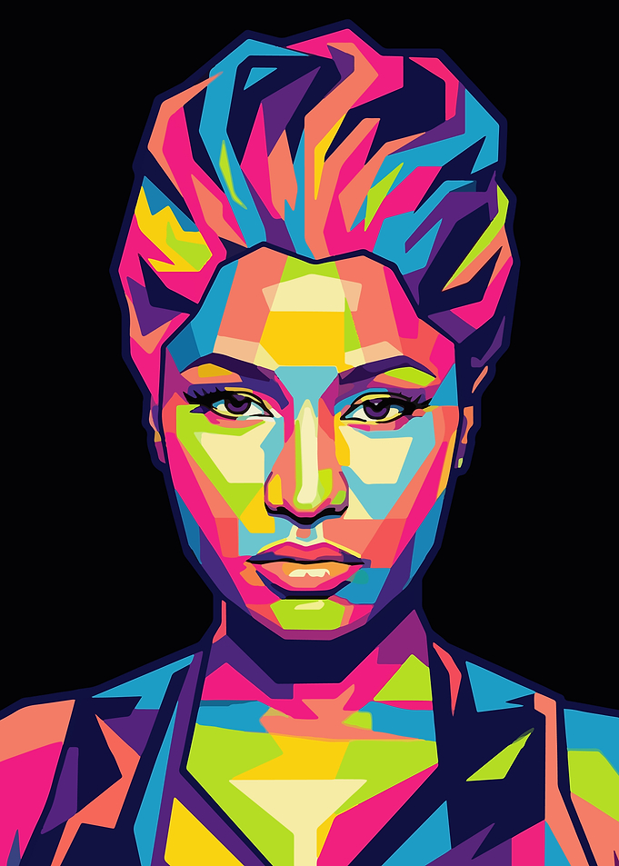 Colorful Pop Art Portrait of Nicki Minaj