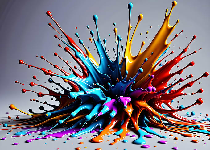 Vibrant Textured Paint Splatter Explosion
