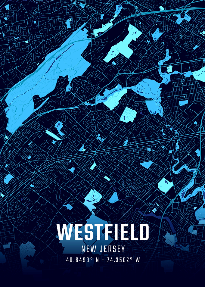 Westfield New Jersey Midnight City Map