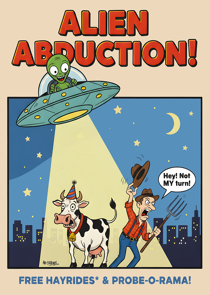 Alien Abduction Funny Poster