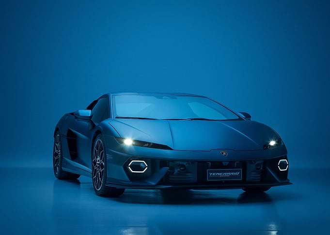 Blue Lamborghini sports car
