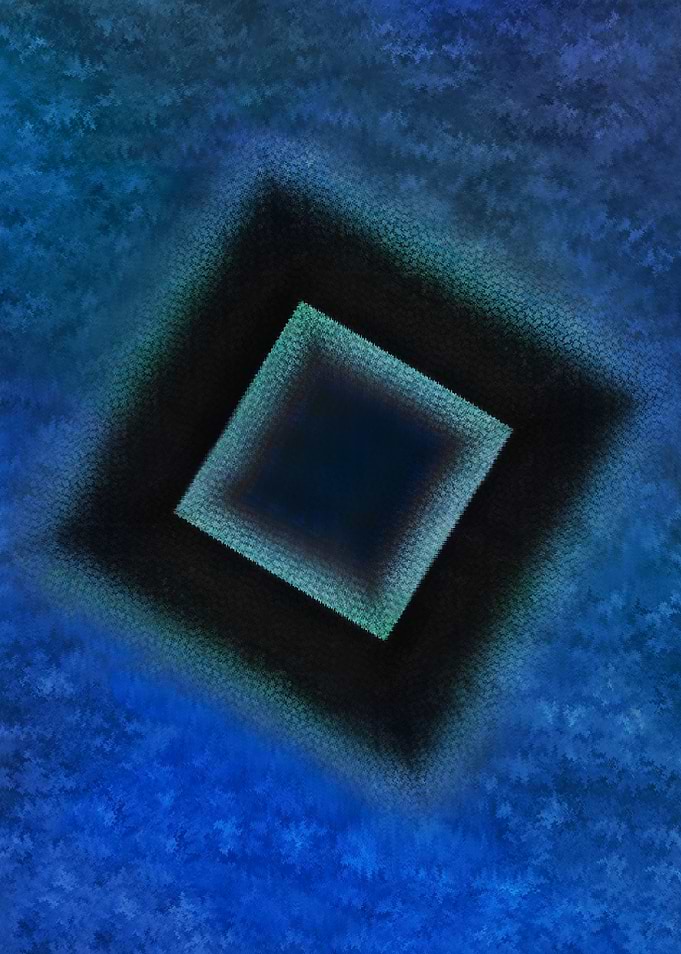 Abstract Diamond Shapes in Blue and Green 1C