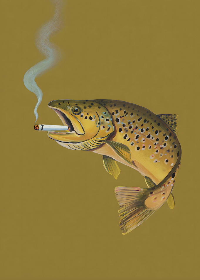 Smoking Trout Jumping