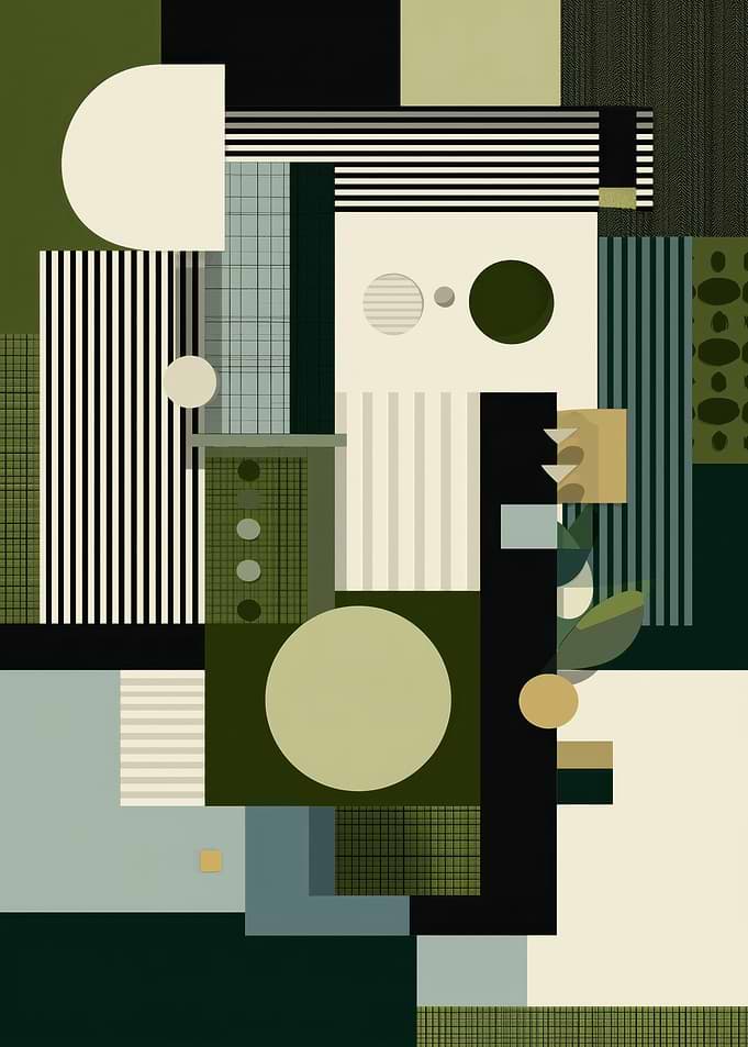 Abstract Geometric Art Deco Composition