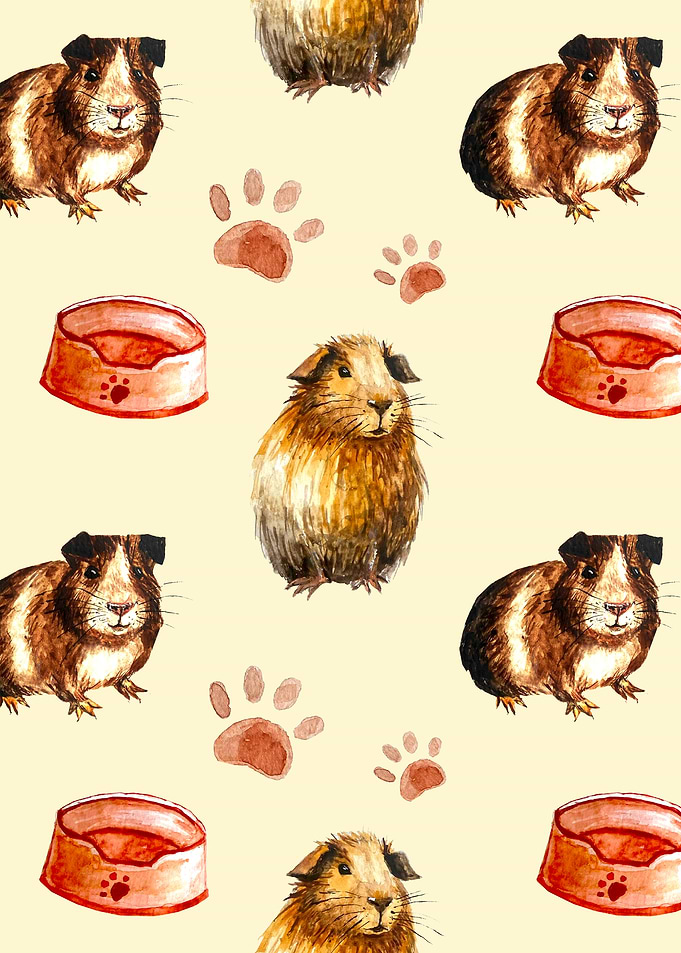 Watercolor Guinea Pig Pattern