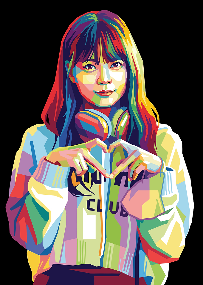Hong Eun-chae Colorful Pop Art Portrait of a Girl