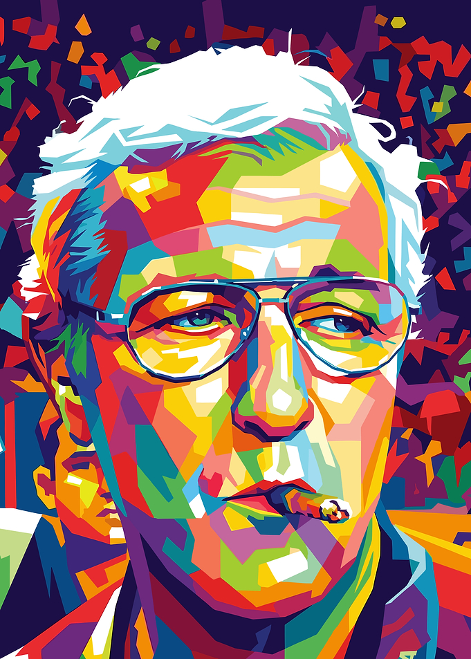 Marcello Lippi Colorful Portrait of a Man Smoking