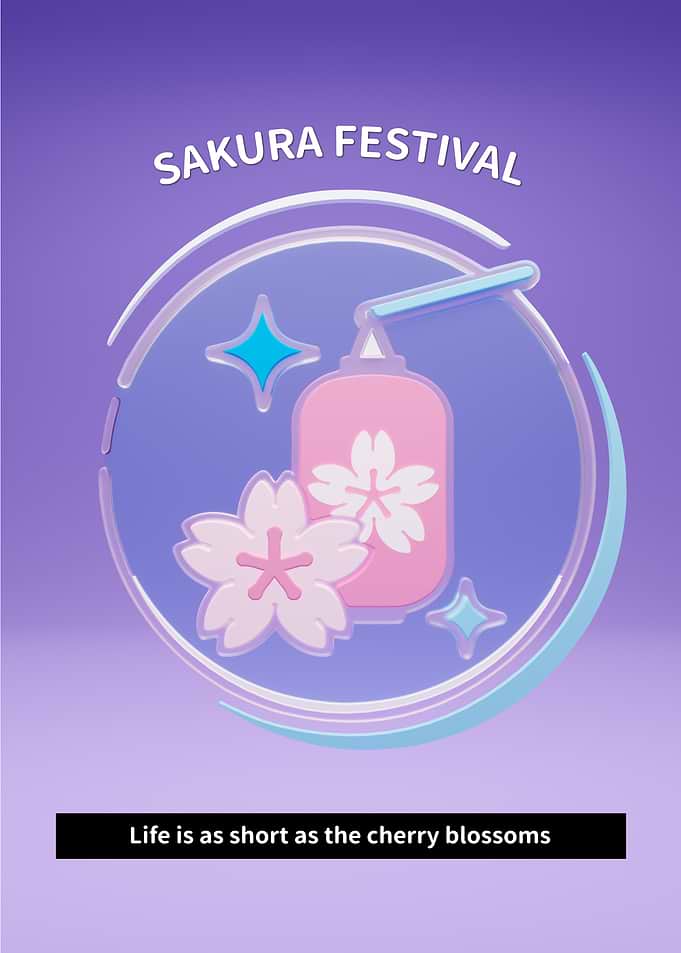 Sakura Festival Lantern and Blossoms